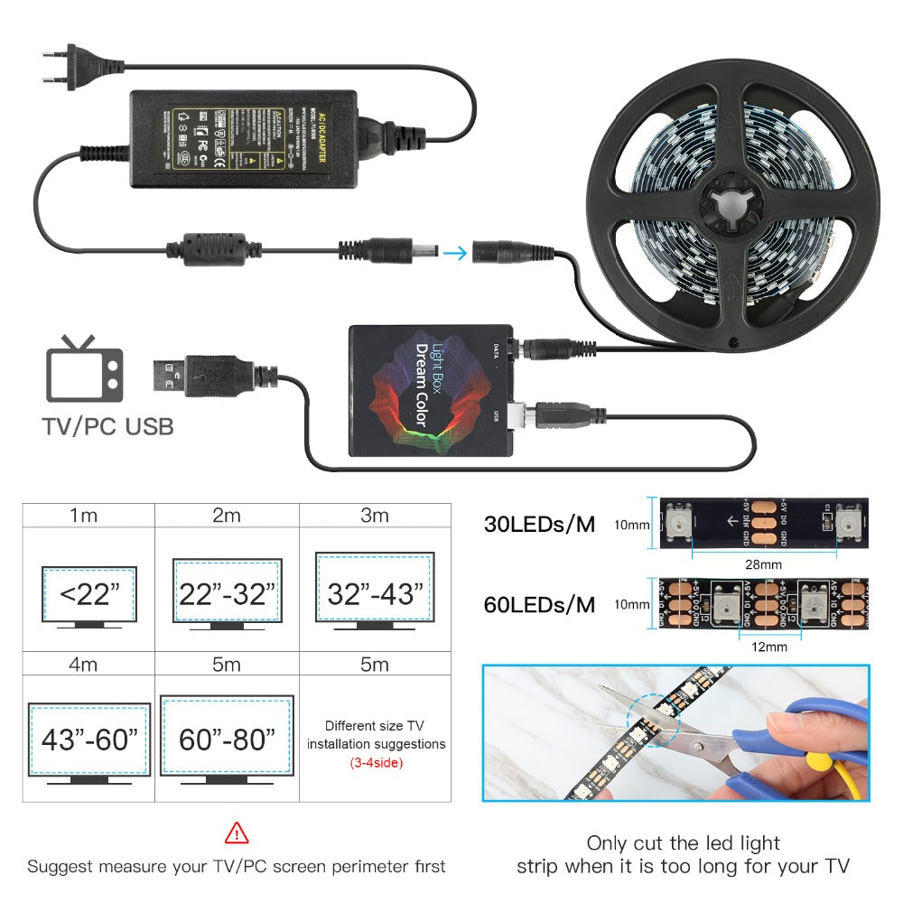 TV PC DREAM SCREEN USB LED STRIP