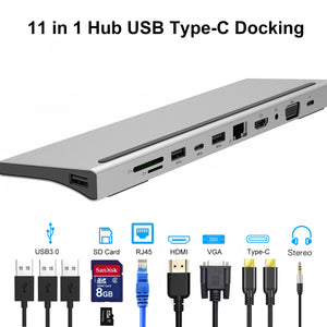 11-in-1 USB C Hub Laptop Docking Station