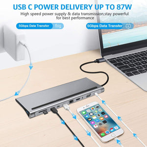 11-in-1 USB C Hub Laptop Docking Station