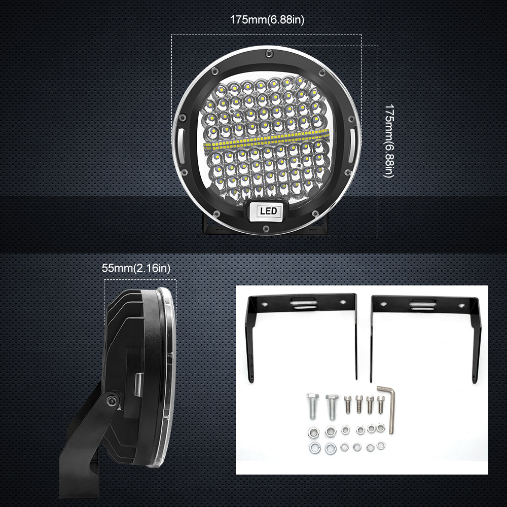 LED Pods Light Bar 4inch Round for Truck SUV ATV Tractor Boat