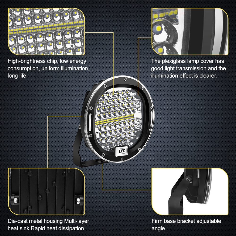 LED Pods Light Bar 4inch Round for Truck SUV ATV Tractor Boat