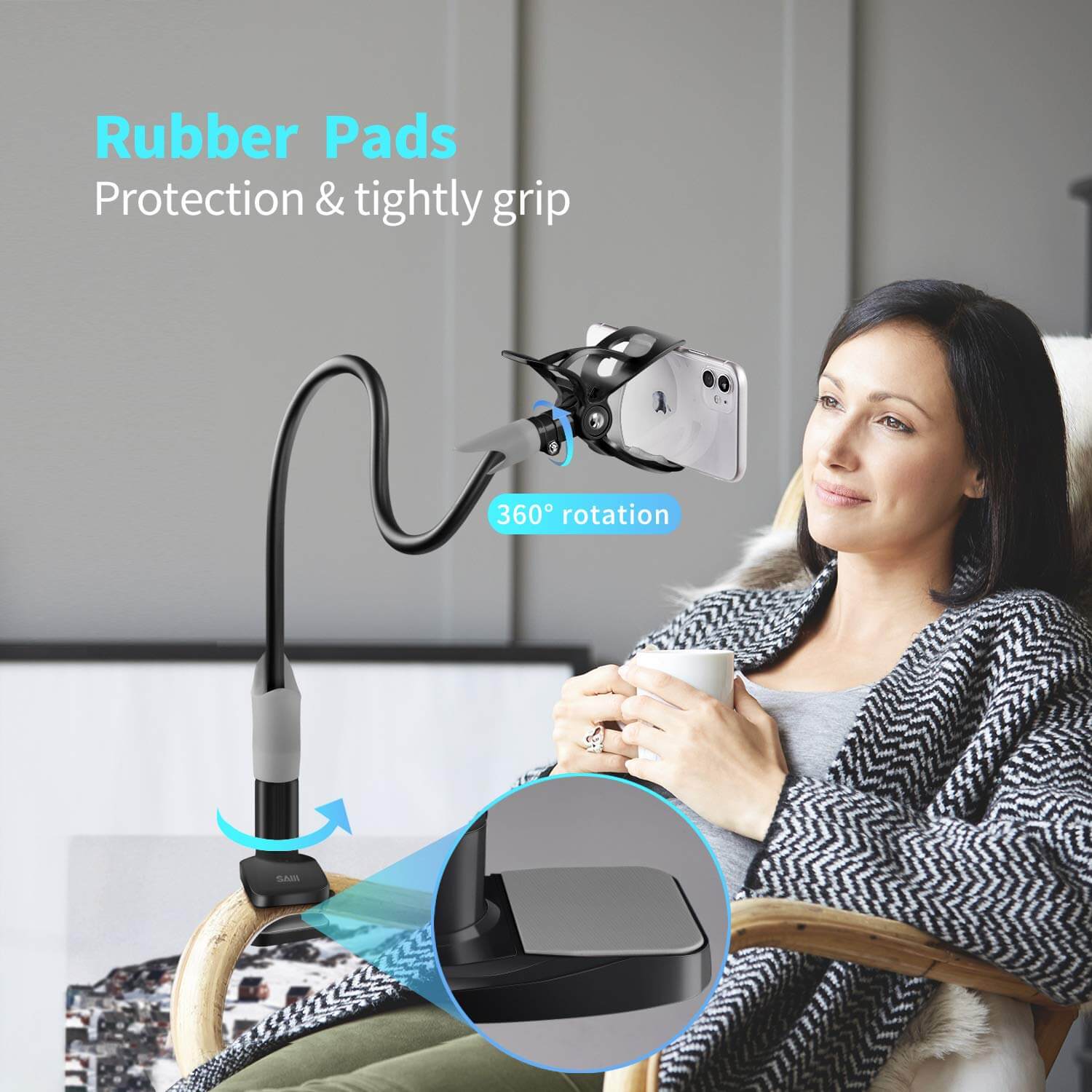 Flexible Long Arm lazy Phone Holder Clamp Bed Tablet