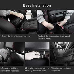 JoaSinc Car Net Pocket, Car Mesh Organizer, Seat Back Net Bag Handbag Holder Between Car Seat Storage, Driver Storage Netting Pouch (Black with Pocket)