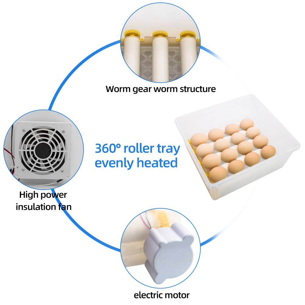 Egg Incubator Hatching 16 Eggs with Automatic Turner