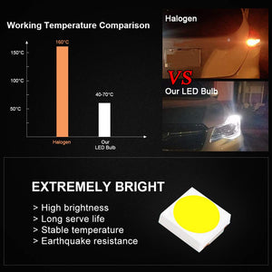 LED Backup Light Bulbs Extremely Bright Chipsets 3030 15-SMD LED