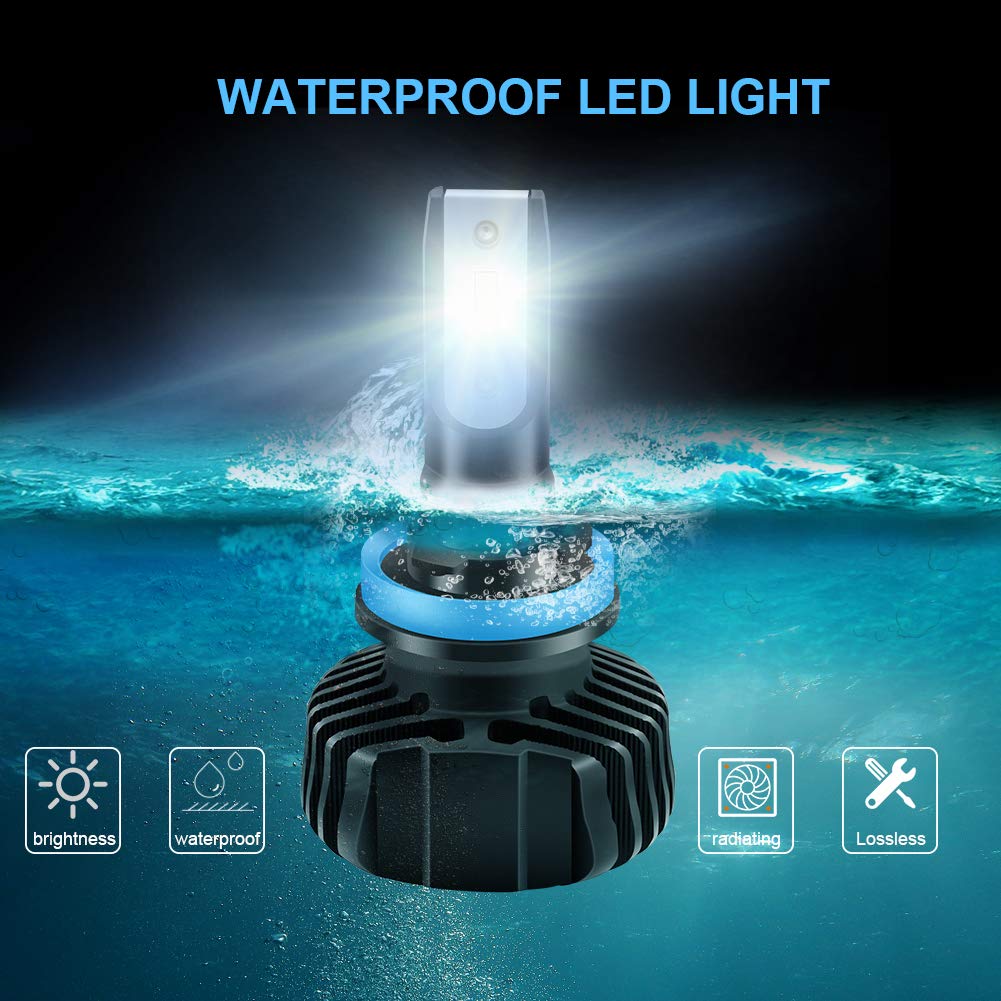 LED Headlight Kit Bulb H8 H9 9000LM 6500K