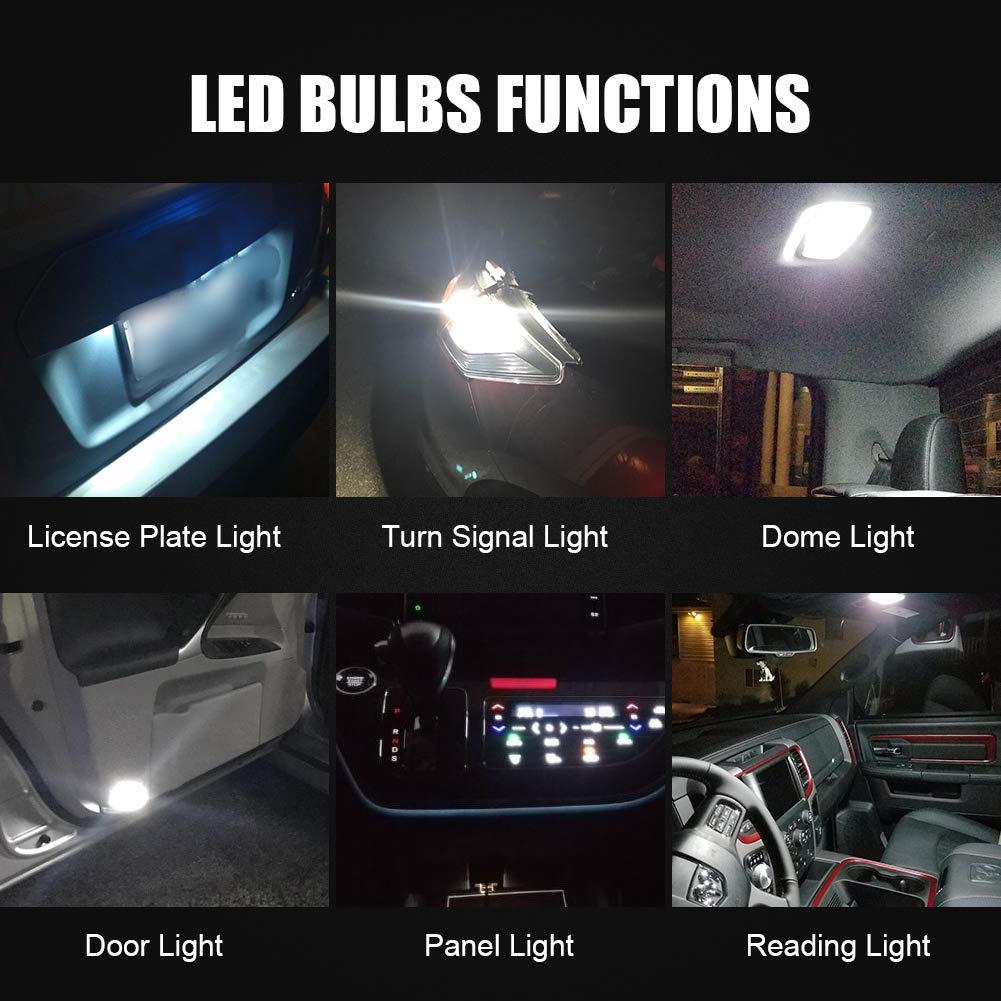 T10 501 LED Bulbs W5W White 6-SMD 2016 LED 194 168