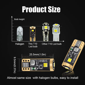 T10 501 LED Bulbs W5W White 6-SMD 2016 LED 194 168
