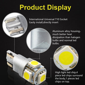 Lampade W5W LED T10 194 168 5SMD 5050 12V 6000K