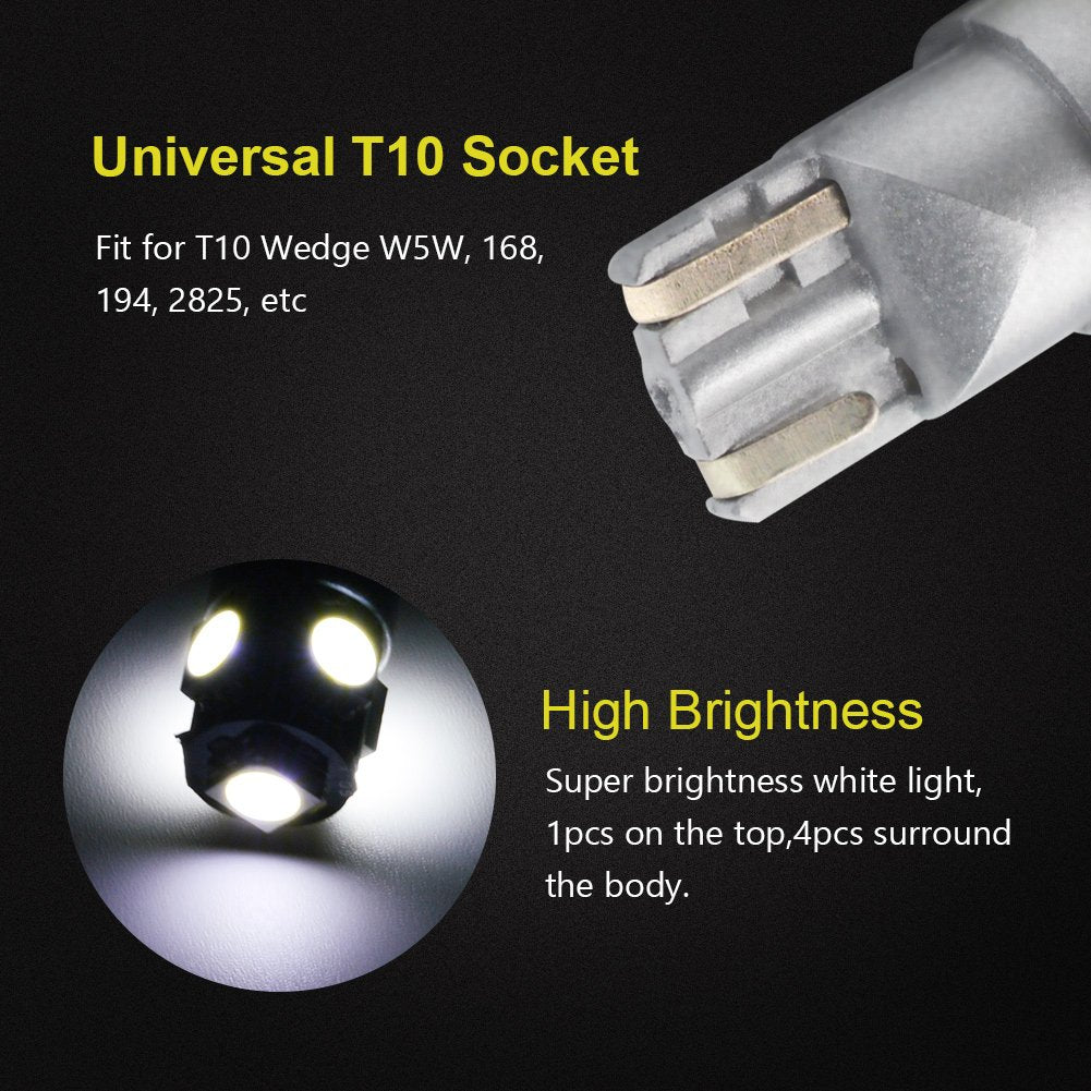 Lampade W5W LED T10 194 168 5SMD 5050 12V 6000K