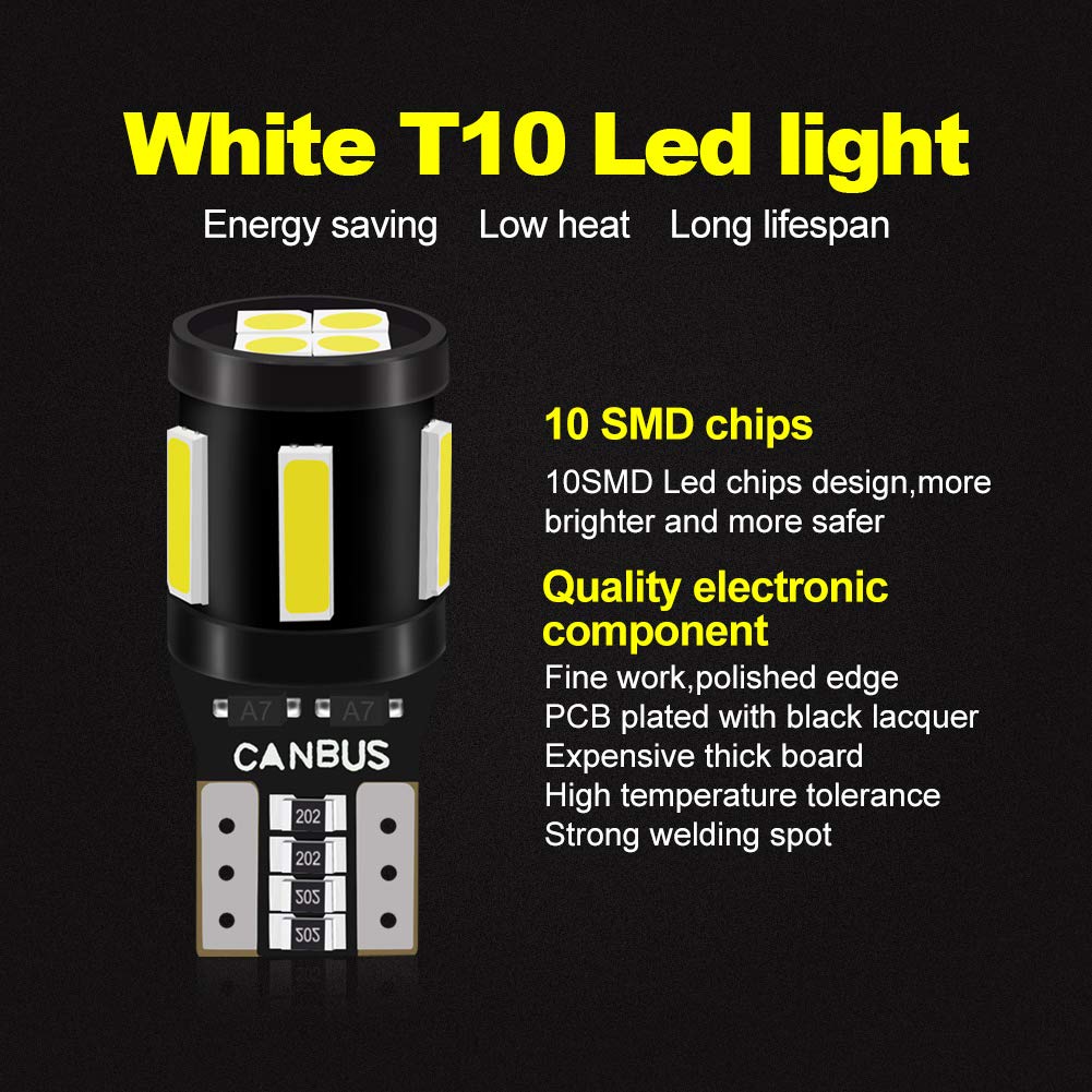 LED Canbus T10 Bulbs 501 W5W 194 6SMD 7020 LED