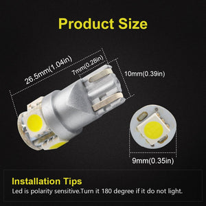 Lampade W5W LED T10 194 168 5SMD 5050 12V 6000K