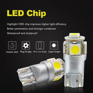 Lampade W5W LED T10 194 168 5SMD 5050 12V 6000K
