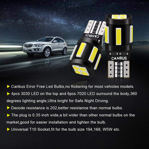 LED Canbus T10 Bulbs 501 W5W 194 6SMD 7020 LED
