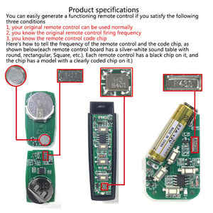 Universal 433MHz Wireless Copy Cloning Garage Door Remote Control Duplicator Key for PT/SC/LX/HX/HT